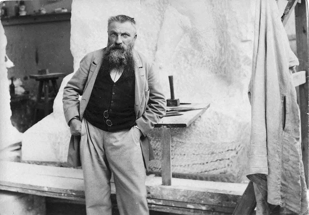 Auguste Rodin Photographed in his Studio by Paul Francois Arnold Cardon (Dornac) 1898 in Detail
